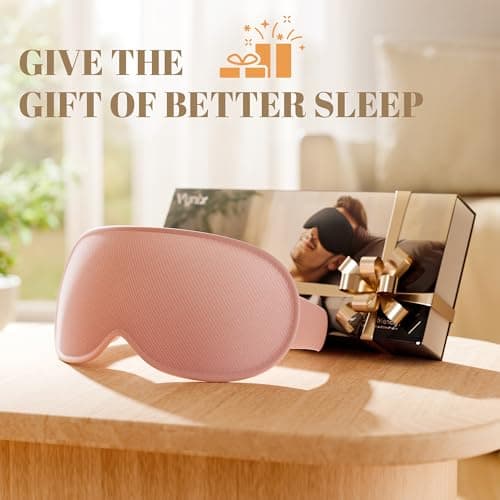 Vynix Sleep Mask for Women Men - 100% Blackout Eye Masks for Sleep, Lash Extensions 3D Contoured Sleeping Mask, Soft Adjustable Light Blocking Eye Cover Blindfold for Travel, Pink 9
