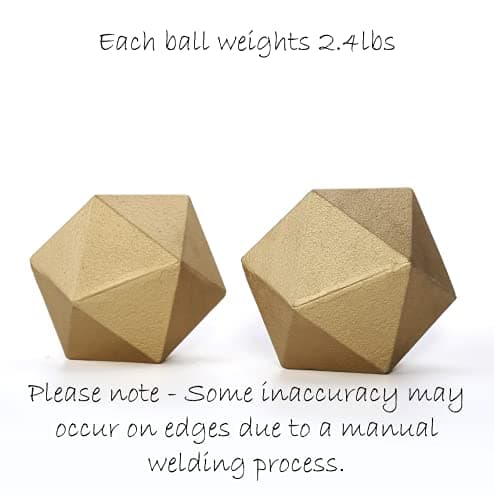 Ambipolar Geometric Decorative Ball Shaped Bookends, Modern Cast Iron Gold Bookends for Office Desk, Book Shelf, Room Decor, Home Office, Book Stand or Organizer, Set of 2 5