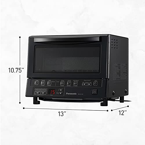 Panasonic FlashXpress Toaster Oven Countertop, 4-Slice Compact Size with Double Infrared Heating, 6 Auto Cook Options and Precise Temperature Control, 1300W - NB-G110P-K (Black) 8
