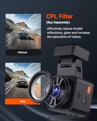 Vantrue E1 Lite 1080P Dash Cam, Mini Car Camera with Night Vision, 60fps Dash Cam with GPS and Speed, Wi-Fi APP Control, Loop Recording, Voice Control, 24H Parking Mode, Support 512GB 7