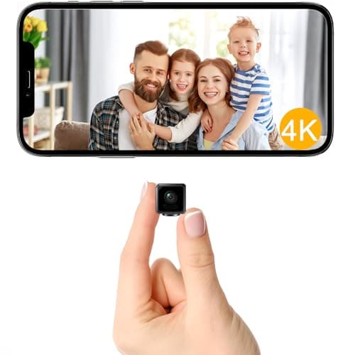 Mini Camera, 4K WiFi Micro Wireless Cameras Portable Nanny Cam with Cloud & SD Storage, Motion Detection, Night Vision, Small Smart Remote Tiny Security Camera for Home Pet Baby Office Indoor/Outdoor