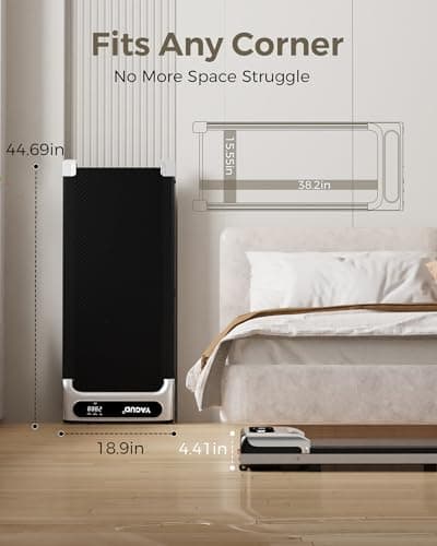 Yagud Walking Pad, Under Desk Walking Treadmill, 2.5HP with Remote and LED Display, 3 in 1 Portable with 265 lbs Weight Capacity for Home Office 5