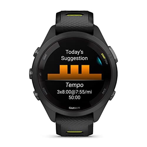 PlayBetter Garmin Forerunner 265S (Black/Amp Yellow) Running GPS Smartwatch | Bright AMOLED Display, Recovery Insights | Bundle HD Screen Protectors & Portable Charger 6