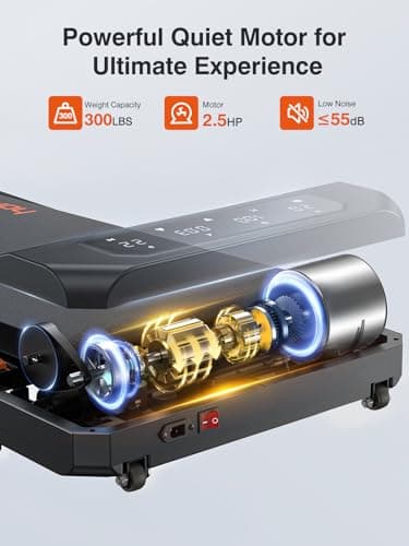 Walking Pad with 7% Incline,2.5HP Compact Treadmill for Home/Office,0.5-5 MPH Portable Under Desk Treadmills 300lbs Capacity for Jogging/Running,with LED Display/APP&Remote Control,Assembly Free 5