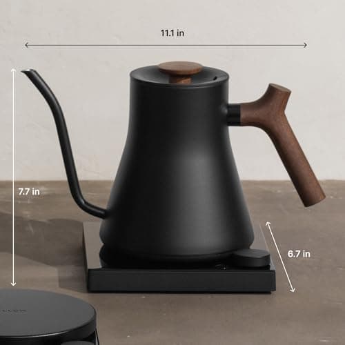 Fellow Stagg EKG Pro Studio Edition Electric Gooseneck Kettle - Pour-Over Coffee, Tea, Quick Heating, Precise Temperature Control, Scheduling, Built-in Brew Timer-Matte Black with Walnut Handle, 0.9 L 6