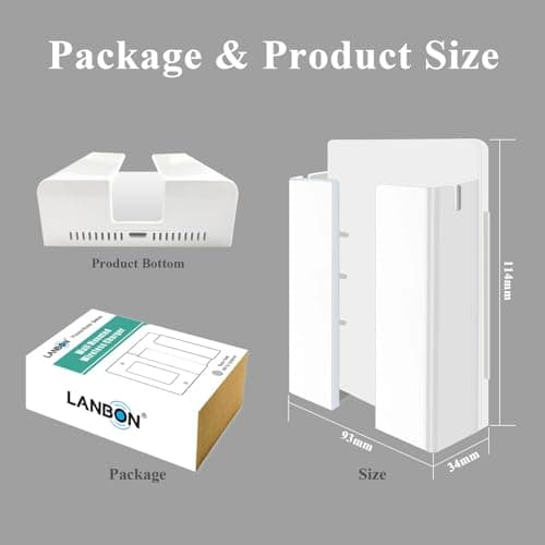 LANBON P2 Wireless Charger Wall Mounted,Wireless Phone Charger for Bedside/Desk/Garage/Kitchen,15W Fast Charging Station Work with iPhone 17/16/15/14/13/12/11/X & Galaxy S25/S24/S23/S22/S21/S20 Series 9