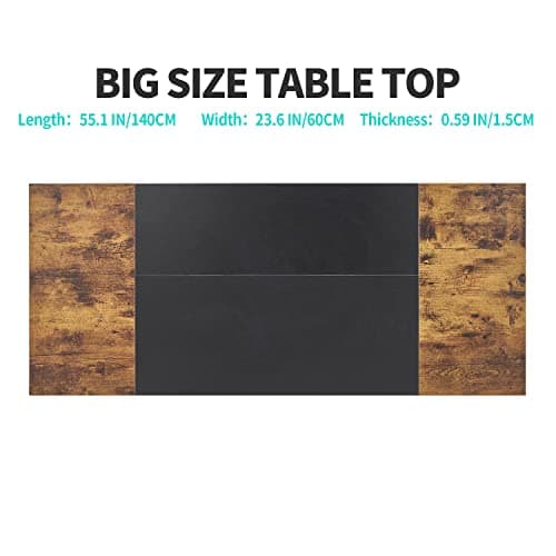 UNICOO - Crank Adjustable Height Standing Desk, Height Adjustable Game Desk, Home Office Table, Computer Table 55 * 23.6 in Tabletop (XJH-C-55 Rustic Brown+Black) 5