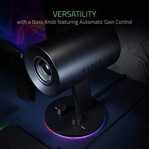 Razer Nommo Chroma: Custom Woven 3" Glass Fiber Drivers - Rear-Facing Bass Ports - Bass Knob w/Automatic Gain Control Chroma Enabled - Full Range 2.0 PC Gaming Speakers, Black 5