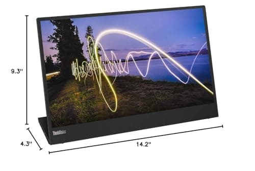 Lenovo ThinkVision M15 15.6" Full HD WLED LCD Monitor - 16:9 - Raven Black 10