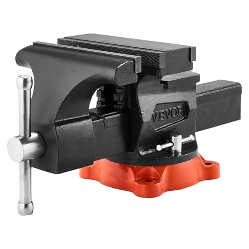 VEVOR Bench Vise, 8" Jaw Width, 8" Max Jaw Opening Multipurpose Vise with 360° Swivel Locking Base, 3.7" Throat Depth, Heavy Duty Ductile Iron Workbench Vise, Two-Way Jaws for Clamping Round Pipes 9