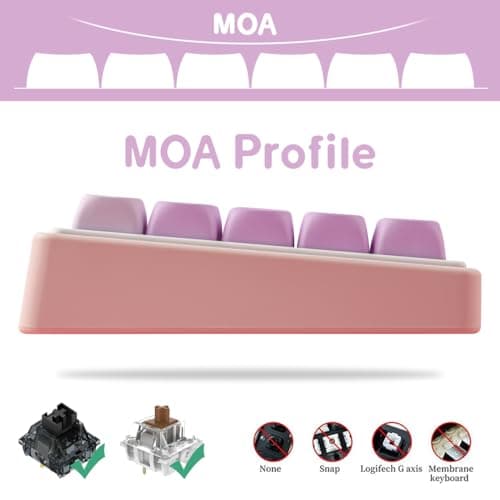 Tsungup MOA Profile Keycaps,PBT Cute Rainbow Candy Keycaps 126 Keys Dye-Sublimation Custom Keycap Set with Keycap Puller for Cherry Gateron MX Swithes Mechanical Keyboards 7