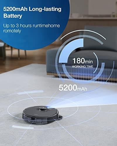 Ecovacs Deebot T8 Robot Vacuum and Mop Cleaner, Precise Laser Navigation, Multi-floor Mapping, Intelligent Object Avoidance, Full-customize clean, No-go and No-mop Zones, Auto-empty Station Compatible 6