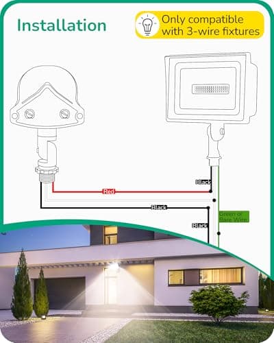 EDISHINE 2 Pack 240° Motion Sensor, Replacement Motion Detector for Outdoor Lights, Adjustable Time & Detection Range Up to 60FT, 3 Modes PIR Motion Sensor for Floodlight, White, UL Listed 6
