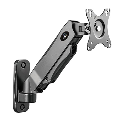 ELG Full Motion Swivel Monitor Wall Mount Stand Gas Spring for 17” to 35'' Display (4.4lbs to 19.8lbs Load), Arm Max Extension 15 inches, Computer Monitor Bracket, F410, Black