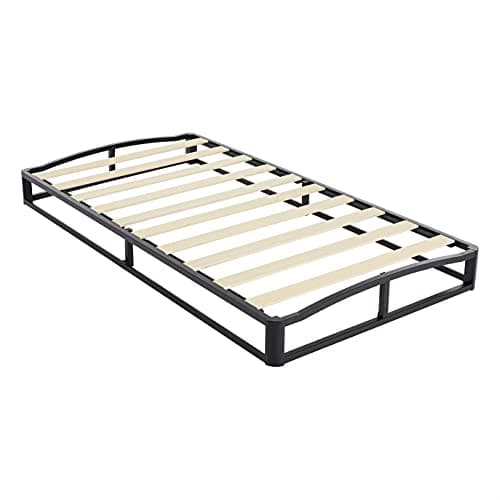 Amazon Basics Metal Platform Bed Frame with Wood Slat Support, 6 Inches High, Twin, Black 6