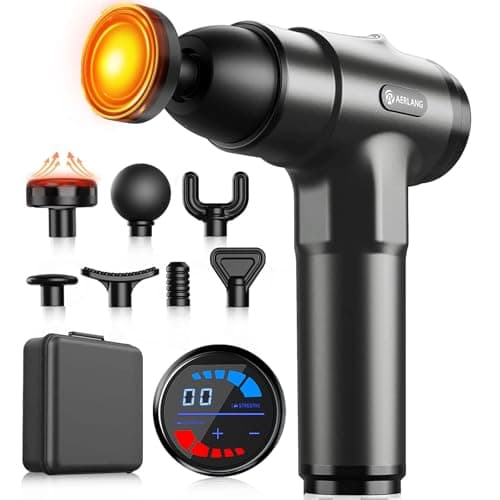 AERLANG Massage Gun, Handheld Electric Deep Tissue Massager Muscle Massager, Portable Percussion Massage Gun 20 Speeds& 6 Massage Heads and Carrying Case Birthday Gifts for Women Men Mom Dad