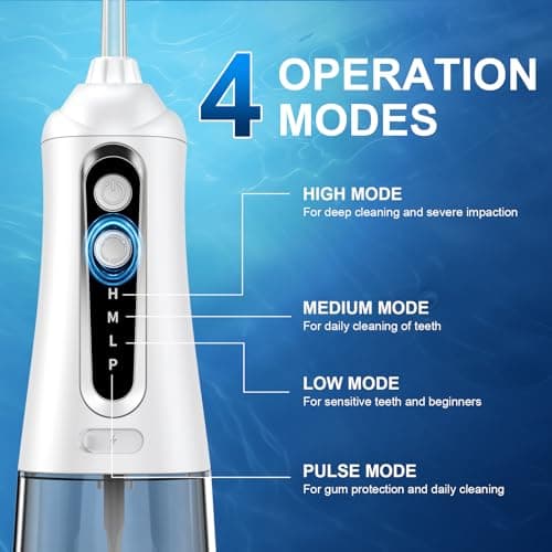 Water Flosser for Teeth Cleaning Pick: Portable Cordless Oral Irrigator350ML, 4 Modes 4 nozzles,IPX7 Waterproof Rechargeable Design – Perfect for Travel and Daily Deep Cleaning Gum Care at Home 5