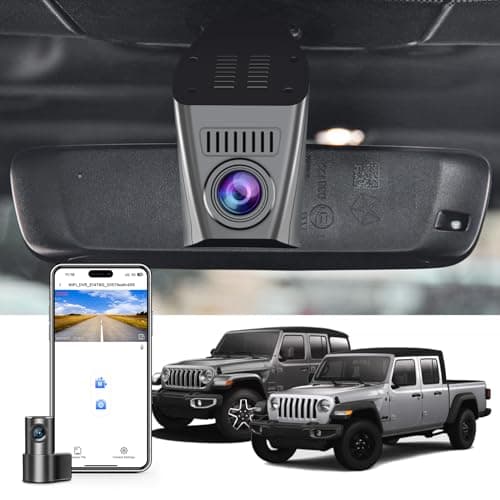 Mangoal Front 4K & Rear 1080P Dash Cam Custom Fit for Jeep Gladiator JT 2020 2021 2022 2023 & Wrangler JL 2018-2023 etc, UHD 2160P, App & WiFi,128GB Card