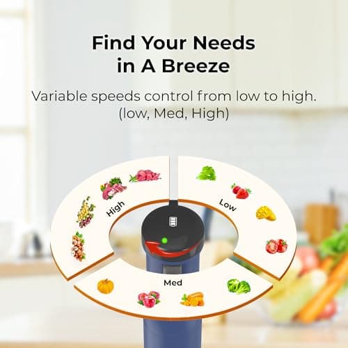 Rosewill 6-in-1 Multi-Speed Cordless Rechargeable Immersion Hand Blender, Heavy Duty Motor - Stick Blender, Beaker, Whisk, Chopper, Dual Beater, Milk Frother - For Smoothies, Baby Food, Soup - Blue 5