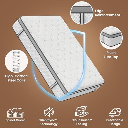 SLEEP100 Queen Mattress 12 Inch, 5-Zone Deep Sleep Firm Mattress with Extra Lumbar & Shoulder Support, Hotel Collection Hybrid Mattresses Pain Relief - Fiberglass Free - No Odor - 365 Night Trial 5