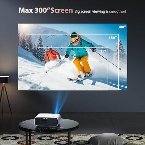 Projector with WiFi and Bluetooth Full HD 1080P Support 4K,18000L Outdoor Bedroom Movie Projector Compatible with Android/iOS/Laptop/TV Stick/X-Box/HDMI/USB 4