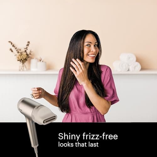 Shark HD113BRN Hair Blow Dryer HyperAIR Fast-Drying with IQ 2-in-1 Concentrator and Curl-Defining Diffuser Attachments, Auto Presets, Ionic, Styling Tools, No Heat Damage, Extendable Prongs, Stone 7