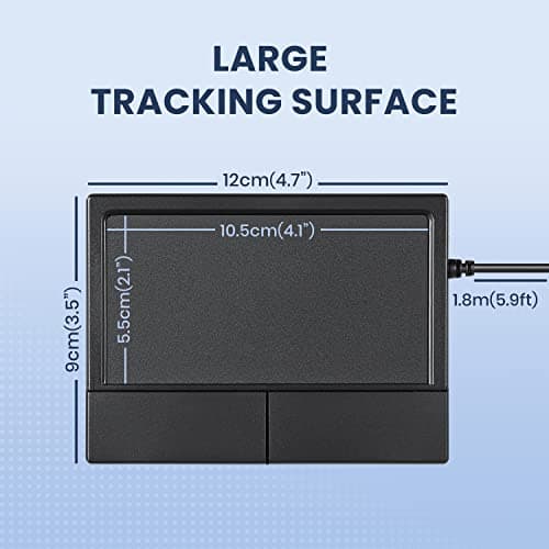 Perixx PERIPAD-504 Wired USB Touchpad, Portable Trackpad for Desktop and Laptop User, Large Size,Big 5