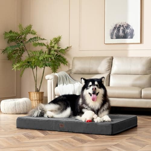 EHEYCIGA Orthopedic XL Dog Beds for Extra Large Dogs with Removable Washable Cover for Crate, Grey, 41x27 8