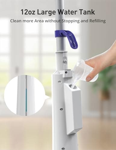 Professional Steam Mop Cleaner, 1300W Floor Steamer with Detergent Chamber, 25S Heat Up, Lightweight Steamer for Cleaning with 2 Washable Pads 7