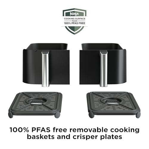 Ninja DZ550 Foodi 10 Quart 6-in-1 DualZone Smart XL Air Fryer with 2 Independent Baskets, Smart Cook Thermometer for Perfect Doneness, Match Cook & Smart Finish to Roast, Dehydrate & More, BLACK 7