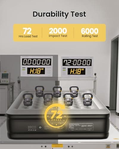 OhGeni Cal King Air Mattress with Built in Pump, 18" Tall Inflatable Blow Up Bed, Luxury Comfort for People(190CM Height), Keep Feet from Dangling, Colchon inflables, Ideal Alternative to a Bed 5