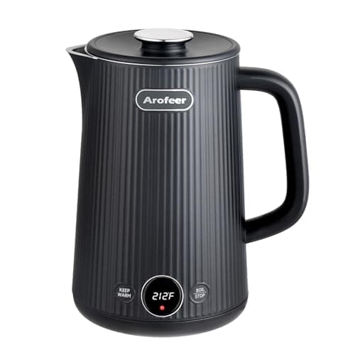 Arofeer® 1.7L(57oz) Large Electric Kettle Temperature Control, 7+Cups Electric Tea Kettle for Coffee&Tea, 2 quarts Big Hot Water Kettle Electric with,1200W,Keep Warm-Black