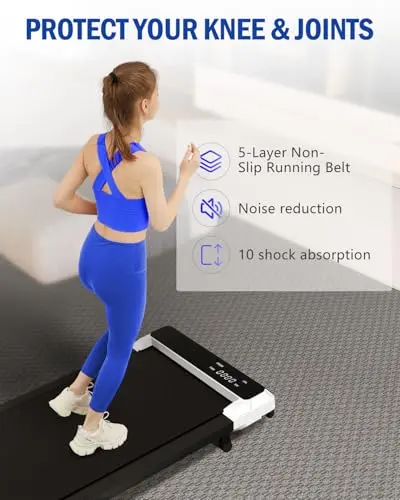 Walking Pad with Incline,2 in 1 Walking Pad Treadmill for Walking and Running, Under Desk Treadmill 5% Incline for Home/Office with LED Display 5