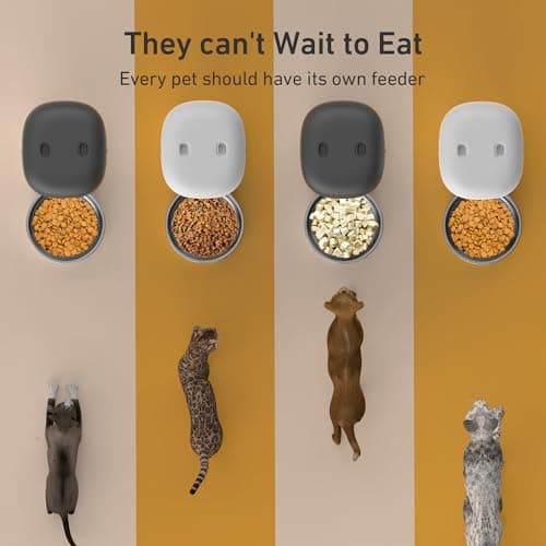 Automatic Cat Feeder - 2L Cat Food Dispenser, Timed Auto Pet Feeder with 180-day Battery Life, 1-6 Meals Per Day, 1-16 Portion, Desiccant Bag Keeps Dry Food Fresh, Also for Small Dogs 6