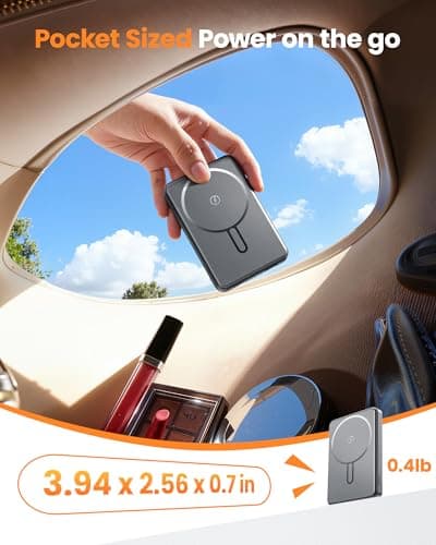 COOAV for Magsafe Battery Pack 12000mAh Magnetic Power Bank Portable Charger USB C 20W Fast Charging Wireless Charger Travel Essential for iPhone 16/15/14/13/12 Series Grey 5