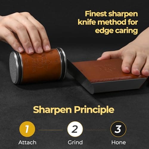 Narcissus Rolling Knife Sharpener, Diamond Roller Knife Sharpener Kit with 4 Strong Magnetic Angle 12/15/18/20 Degrees, Diamond for Sharpening & Ceramic for Polishing, Big Magentic Pad 5