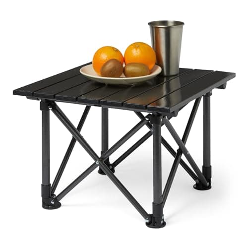 Amazon Basics Camping Table, Made of Alloy Steel and Aluminum, Small, Folding, Camping Essentials, Black