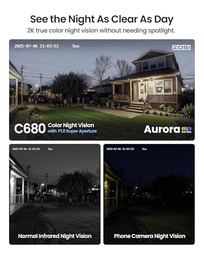 ZOSI C680 2K Window Security Camera with Full Color Night Vision, 3MP Indoor Plug-in WiFi Camera for Home Security, AI Human Vehicle Detection, 2.4/5GHz WiFi, 24/7 Recording, 2 Way Talk, Easy Install 3