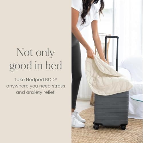 nodpod Body 6.5lb Patented Compact Weighted Blanket I Perfect for Relaxation, Sleeping & Travel l I Glass Bead Filled, Machine Washable (29" x 24") - Bone 7