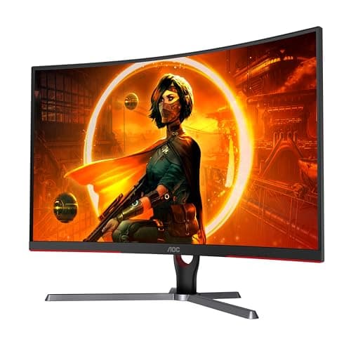 AOC CQ32G3SE 32" Curved Frameless Gaming Monitor 2K QHD, 1000R Curved VA, 1ms, 165Hz, AMD FreeSync Premium, Black, Refurbished (Renewed) 2