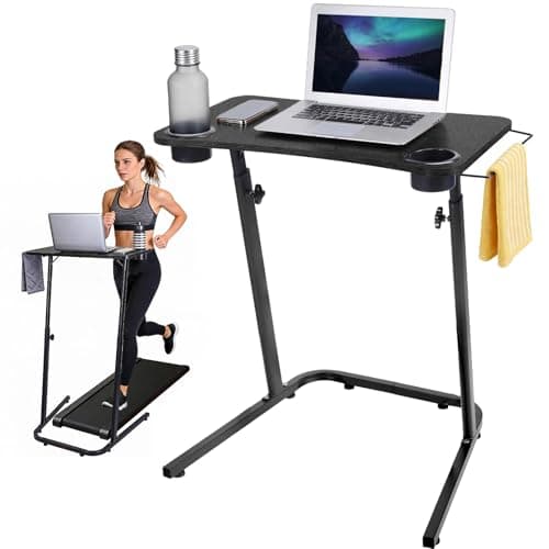 VTORY Treadmill Desk – Adjustable Desk for Walking Pad, Stable & Heavy-Duty Height 30"-47", Portable Walking Pad Desk Table Stand for Home Office & Work with Installation Guide (Black)