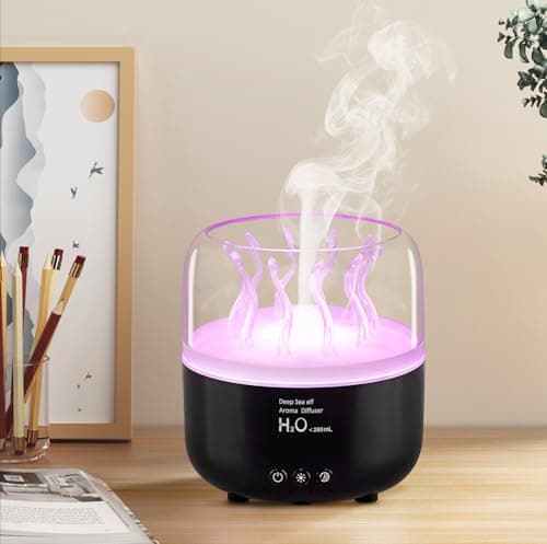 Morbou Essential Oil Diffuser with Jellyfish Spray & Sea Anemone Rotation, 280ml Ultrasonic Aromatherapy Machine,7-Color LED Night Light Quiet Mist for Bedroom, Remote Control (Black)