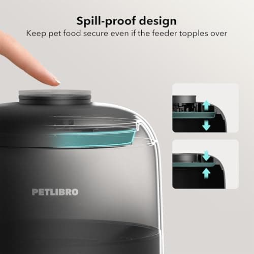 PETLIBRO Automatic Cat Feeder, Wi-Fi Rechargeable Cats Food Dispenser Battery-Operated with 30-Day Life, AIR 2.4G Wi-Fi Timed Pet Feeder for Cats & Dogs, 2L Auto Cats Feeder, Black 7