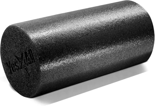 Yes4All Medium Firm Round PE Foam Roller for Pilates, Yoga, Stretching, Balance & Core Exercises - 12 inch Black