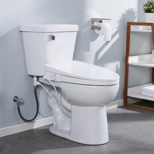 IYTATA Electric Bidet Toilet Seat, Elongated, Warm Water with Air Dryer, Heated Seat and Slow Close Lid, Front and Rear Wash, LED Nightlight, Wireless Remote, White, 101 8