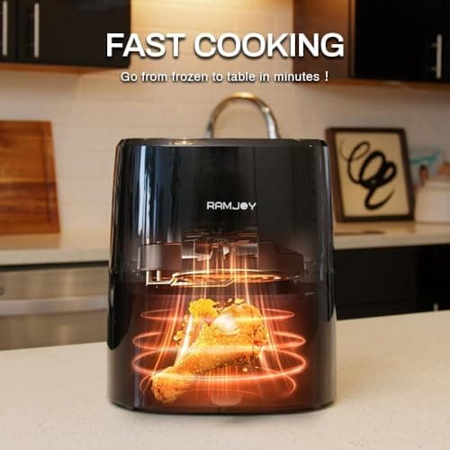 RAMJOY Air Fryer 3.8 Quarts for 1-2 people, 8-in-1 Functions, Air Fry, Roast, Bake, Broil, Preheat, Shake, Digital Small Air Fryer, Nonstick Dishwasher-Safe Basket, Compact Air Fryers, Black 6