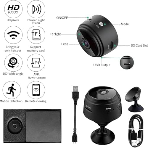 Orbicam - Orbicam Magnetic Mini Security Camera, Orbicam Camera, Orbicam Security Camera, Mini 1080p Hd Camera, Night Vision Motion Detection Security Cam with App (2Pcs) 6