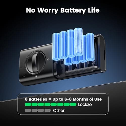 Smart Door Lock with Handle, Keyless Entry Door Lock Deadbolt Handle Set, Built-in WiFi Deadbolt Smart Lock for Front, Fingerprint 7