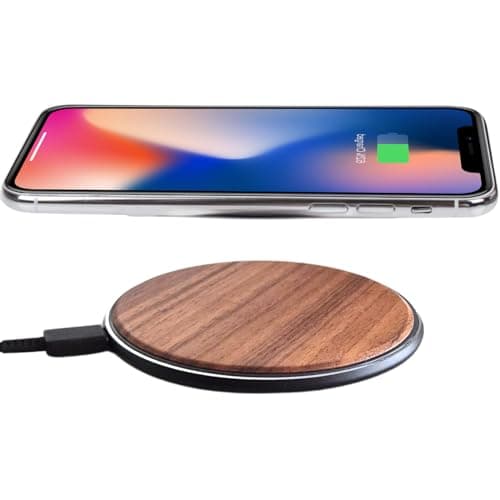 GARCIX 15W Wooden Wireless Charger | Stylish Design Qi Wireless Charger Station | USB Type C Cable | Compatible for iPhone 15 14 13 Pro MAX X Plus, Samsung Galaxy Ultra, Airpods