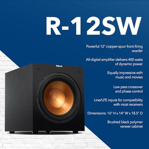 Klipsch Reference 5.2 Home Theater System, Bundle 2X R-625FA Floorstanding 2X R-12SW Subwoofer, R-52C Center, R-41M Bookshelf Speakers, and Yamaha RX-V6A 7.2-Channel AV Receiver 5